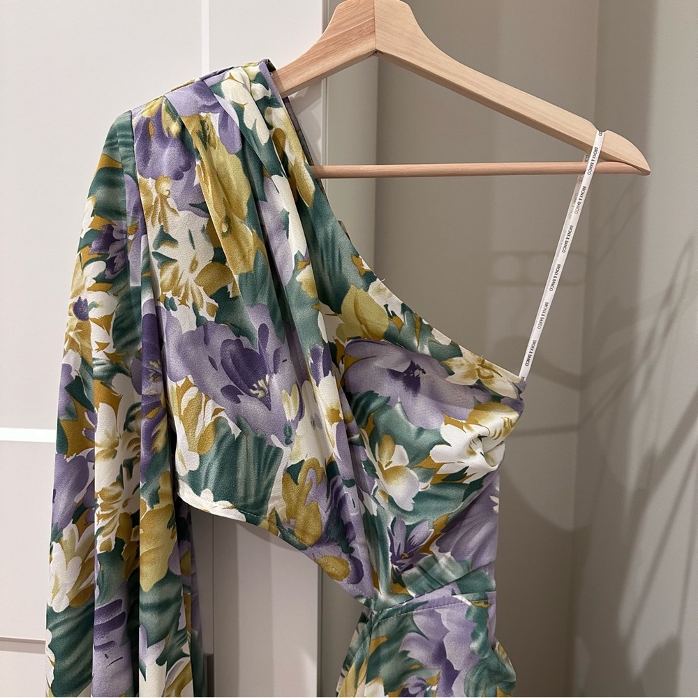 Asymmetrical Tropics Maxi Dress in Lavender & Multicolor from Bronx and Banco - Picture 6 of 16